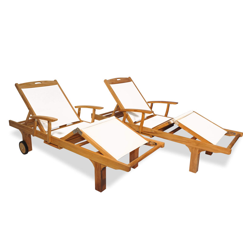 Highland Dunes Wirrindela Outdoor Teak Chaise Lounge Set Wayfair
